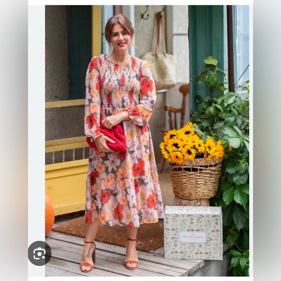 Floral Long Sleeve Dress - Multicolor - Picture 1 of 5